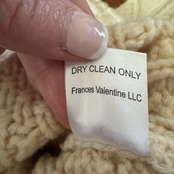 Frances Valentine Sweater Women’s Large Chunky Cableknit Fisherman Wool Crewneck - Picture 11 of 12